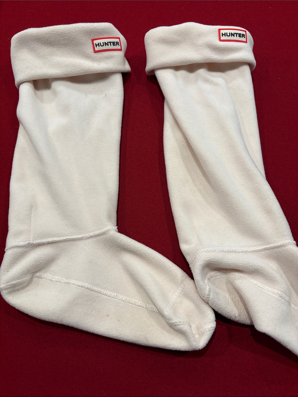 Hunter White Tall Fleece Boot Sock Liners